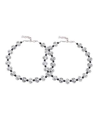 Oxidised silver anklet 3