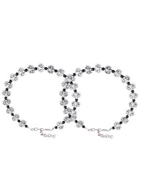 Oxidised silver anklet 4