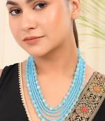 Pearl layered necklace with beads