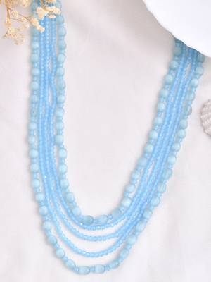 Pearl layered necklace with beads 2