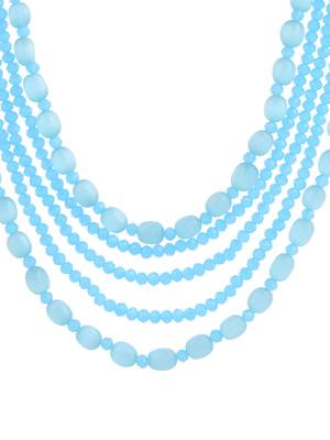 Pearl layered necklace with beads 4