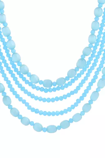 Pearl layered necklace with beads