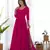 Georgette Fabric Rani Pink Colour 7mtr Falir Maxi Gown With Embroidery Work Dupatta And Pent