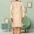 Fawn art silk embroidery kurta pyjama for men's