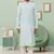 Powder blue art silk embroidery kurta churidar for men's