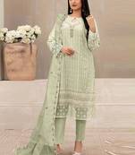 Light green georgette salwar suit with dupatta
