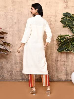 Luna off white handloom kurta set 3