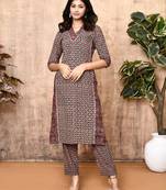 Iris black ajrakh cotton kurta set