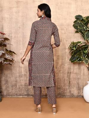 Iris black ajrakh cotton kurta set 3