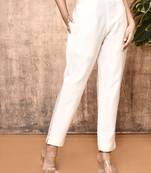 Kiva off-white handloom womens silk pant