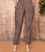 Bani black ajrakh hand printed cotton pants