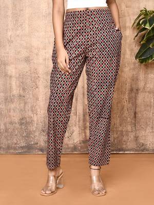 Bani black ajrakh hand printed cotton pants 3