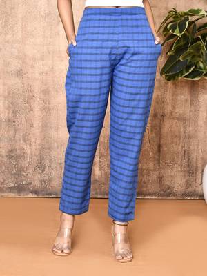 Saroja blue handloom pant 1