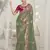 Light green color  codes and sequins fancy fabric wedding wear saree with blouse fabric
