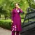 Nikhaar  dark-pink hand embroidery art silk straight cut kurta & pants set