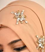 wrap my hijab georgette rhinestone party hijab beige