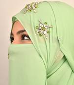 Green Georgette Stonework Hijab