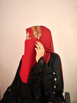wrap my hijab maroon handcrafted party scarf set 1
