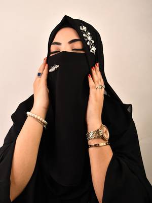 wrap my hijab black stonework bridal hijab set 1