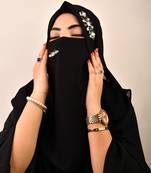 wrap my hijab black stonework bridal hijab set