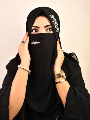 wrap my hijab black stonework bridal hijab set 2
