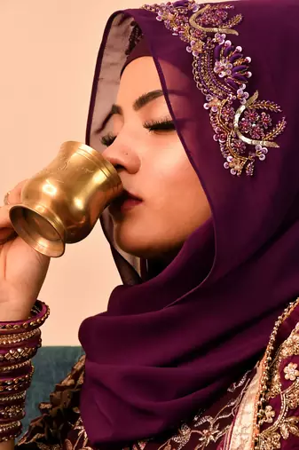 Wine luxury bridal wedding wear hijab scarf   with handwork