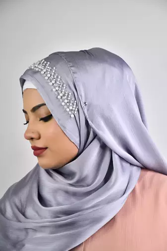 luxury bridal wedding wear hijab scarf   with handwork