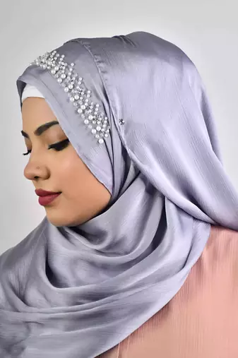 luxury bridal wedding wear hijab scarf   with handwork