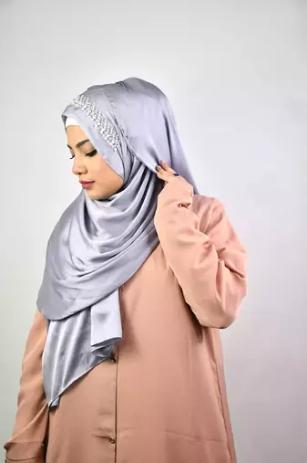 luxury bridal wedding wear hijab scarf   with handwork