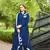 Nikhaar blue hand embroidery art silk stitched straight cut  trouser kurta & dupatta 