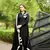 Nikhaar black hand embroidery art silk stitched straight cut  trouser kurta & dupatta 