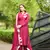 Nikhaar pink hand embroidery art silk stitched straight cut  trouser kurta & dupatta 