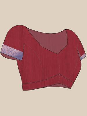 Maroon cotton saree with zari borders 5
