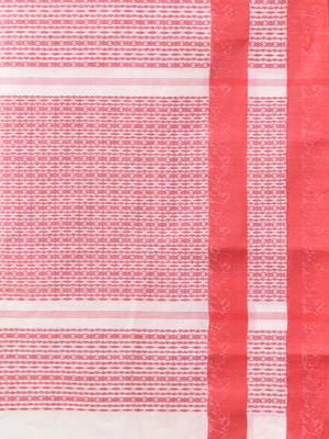 Off white handwoven cotton saree with ethnic patterns 4