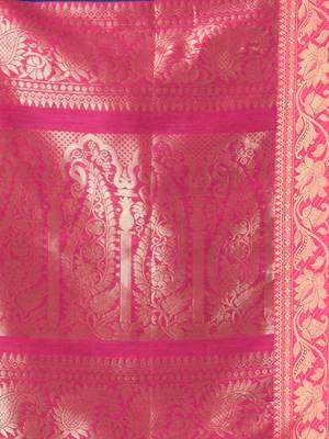 Navy blue cotton saree with nakshi zari borders 4