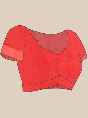 Red cotton saree with nakshi zari borders 5