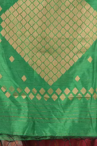 Maroon cotton saree with geomatric patterns