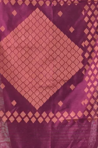 Navy blue cotton saree with geomatric patterns