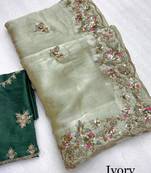 Elegant Jimmy Choo Saree With Exquisite C-Pallu And Multi-Colored Sequin Work