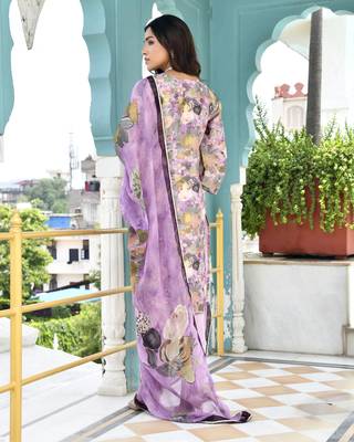Vaasva women purple tissue gota embroidered suit set with solid pant and embroidered dupatta 2