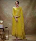Yellow haldi & gold sequin kurta pants set