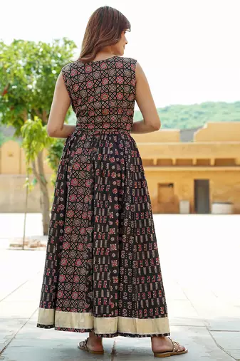Multicolor Gold Print Lehenga Choli