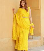 Yellow Gold Print Lehenga Choli With Dupatta