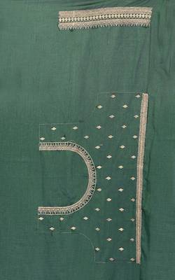 Green designer zari embroidery work blooming silk saree 3