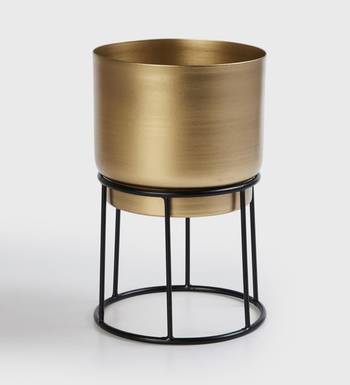 Voidrop Metal Black & Gold Floor Planters Flower Pot With Stand Outdoor & Indoor 2