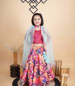 Multicolour Lengha Maroon Choli