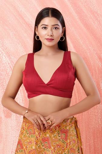 Muhenera Padded Silk V-Neck Blouse