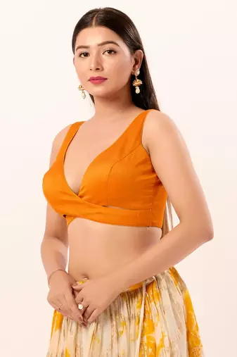 Muhenera Padded Silk V-Neck Blouse
