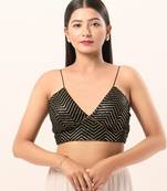 Muhenera Padded Art Silk V-Neck Blouse