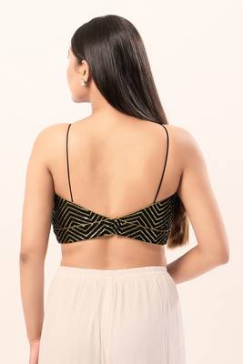 Muhenera Padded Art Silk V-Neck Blouse 2